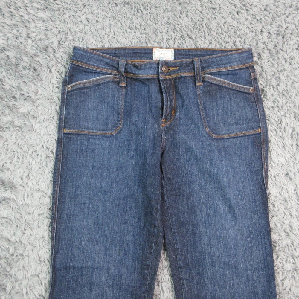 Levi's Jeans Womens 10 Blue 545 Capri Relaxed Stretch Cuffed Mid Rise 32x19.5* - Picture 2 of 16
